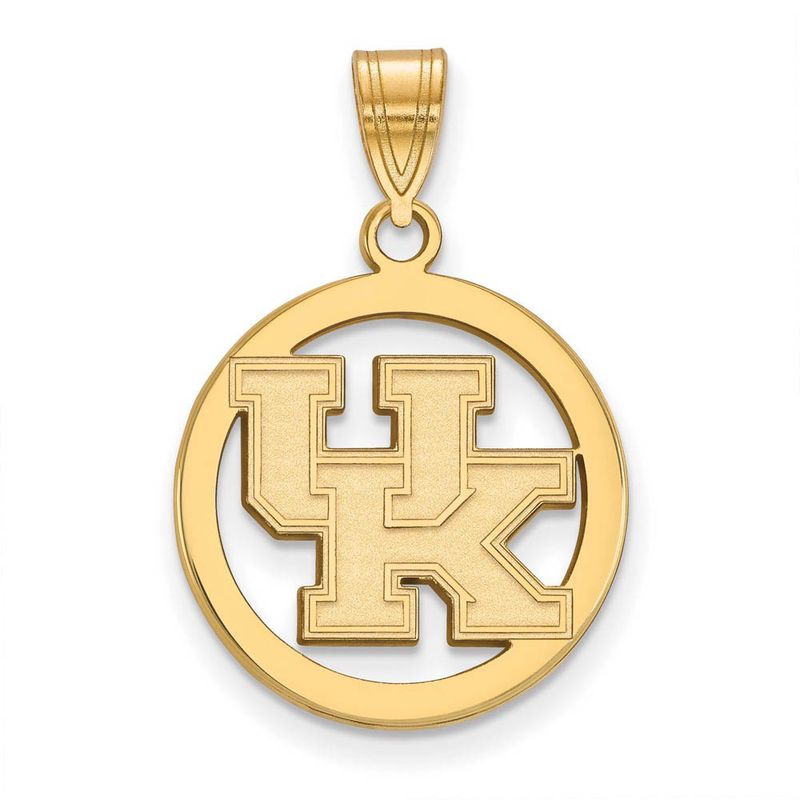 14k Gold Plated Silver U. Of Kentucky Small Circle Pendant